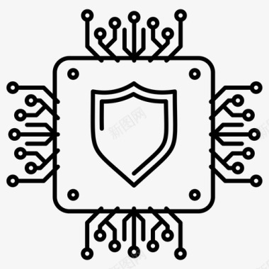 处理器保护保护安全图标图标