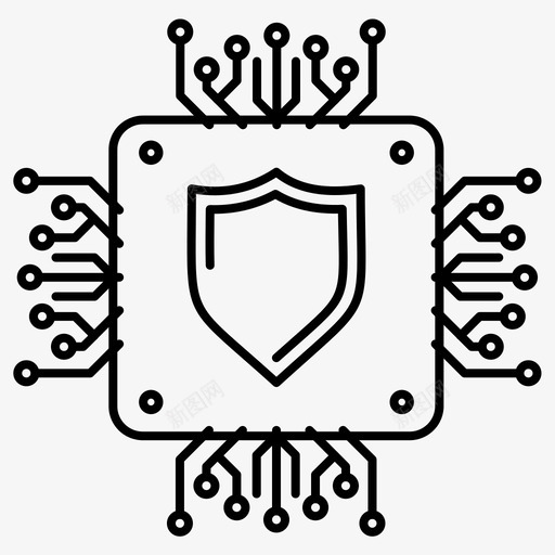处理器保护保护安全图标svg_新图网 https://ixintu.com 保护 处理器 安全