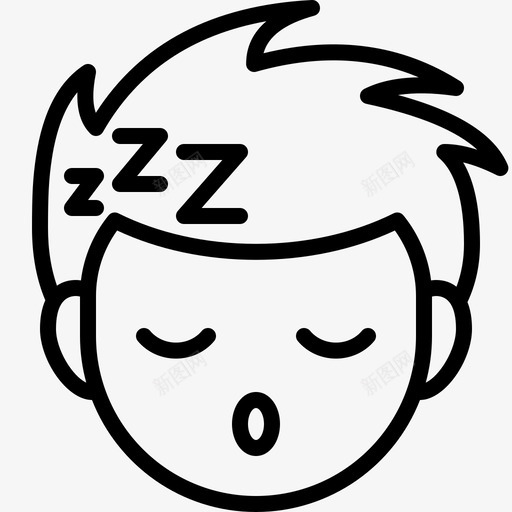 睡觉男孩表情图标svg_新图网 https://ixintu.com 男孩 睡觉 表情 轮廓
