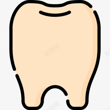牙齿人体5线颜色图标图标