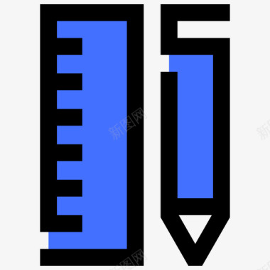 铅笔艺术13蓝色图标图标