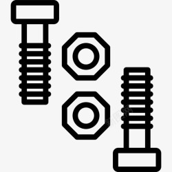 螺栓成型线性图标图标