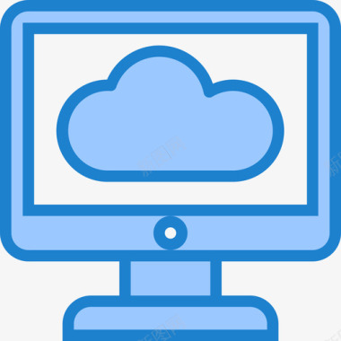 云计算数据和网络管理5蓝色图标图标