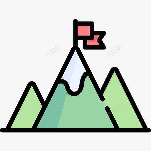 山成功49线性颜色图标svg_新图网 https://ixintu.com 山 成功49 线性颜色