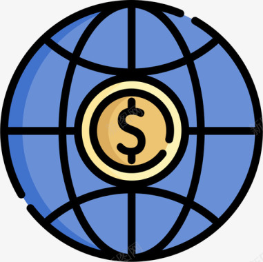 全世界货币72线性颜色图标图标