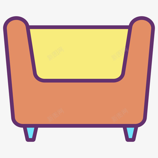扶手椅家具装饰4线性颜色图标svg_新图网 https://ixintu.com 家具 扶手 线性 装饰 颜色