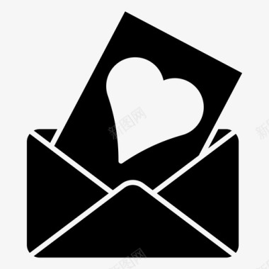 邀请信封爱情图标图标