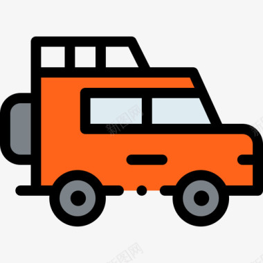 吉普车车辆和运输工具1线性颜色图标图标