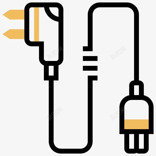 插头连接器类型5黄色阴影图标svg_新图网 https://ixintu.com 插头 类型 连接器 阴影 黄色