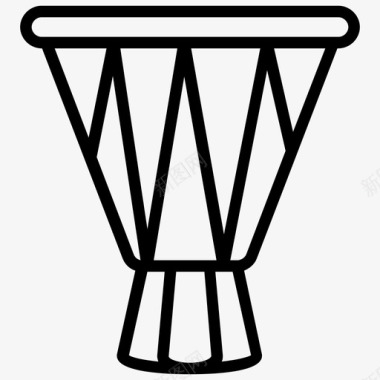 高脚杯鼓非洲鼓乐器图标图标