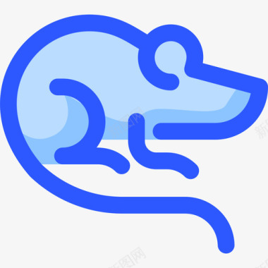 老鼠野生动物8蓝色图标图标
