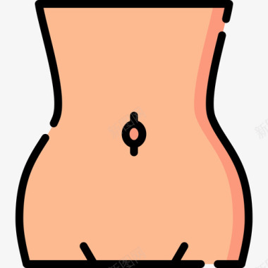 肚脐人体5线色图标图标