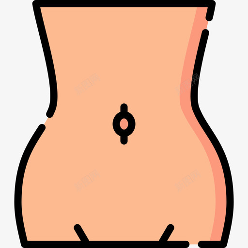 肚脐人体5线色图标svg_新图网 https://ixintu.com 人体5 线色 肚脐