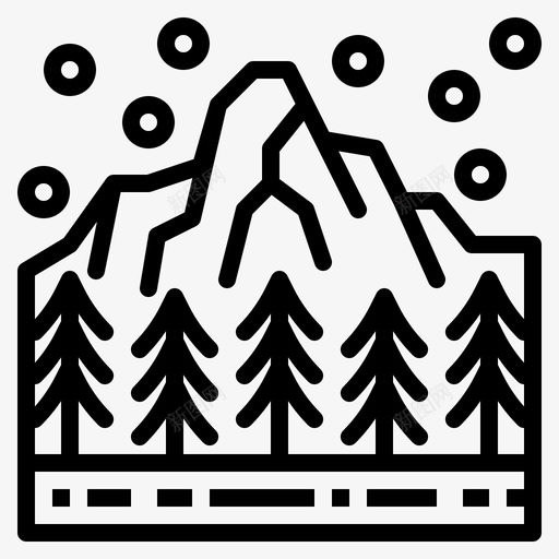 雪室外景观1线性图标svg_新图网 https://ixintu.com 室外 景观 线性