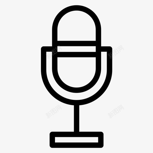 麦克风播客录音室图标svg_新图网 https://ixintu.com 多媒体加粗线条集559 录音室 播客 麦克风