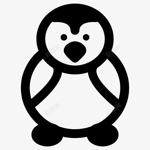 企鹅自然雪图标svg_新图网 https://ixintu.com 企鹅 动物 自然 野生动物