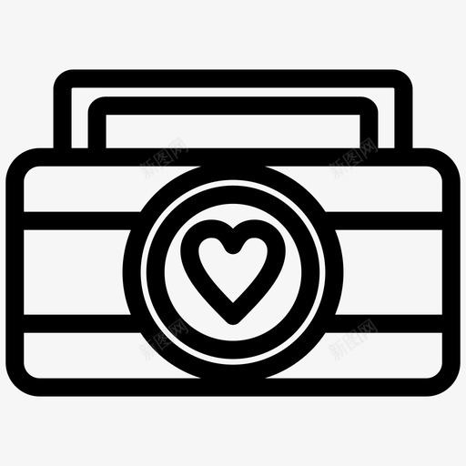 相机心爱图标svg_新图网 https://ixintu.com 婚礼 婚礼和爱情加粗线条集186 心 照片 爱 相机