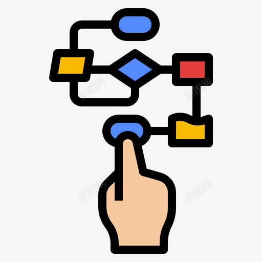 流程图管理81线性颜色图标svg_新图网 https://ixintu.com 流程图 管理 线性 颜色