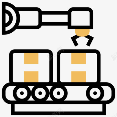 输送机工业流程27黄影图标图标