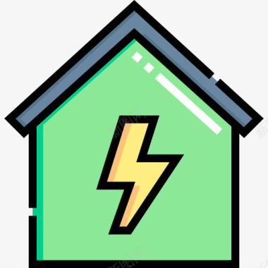 房屋电工工具和元件10线颜色图标图标