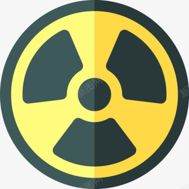 辐射核能6平坦图标图标