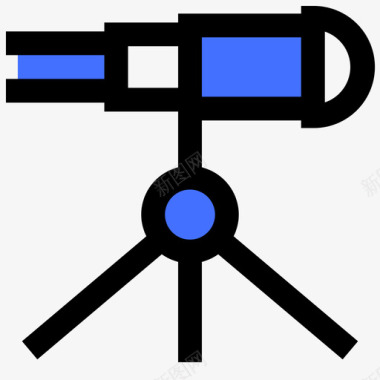 望远镜启动101蓝色图标图标