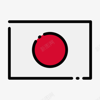 日本国旗1线颜色图标图标