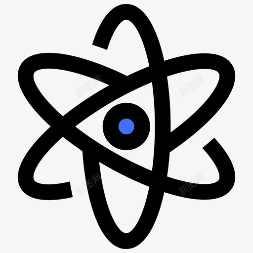 分子科学128蓝色图标svg_新图网 https://ixintu.com 分子 科学 蓝色