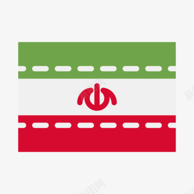 伊朗国旗平坦图标图标