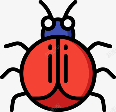 甲虫虫1线形颜色图标图标