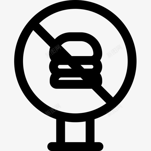 没有食物信号和禁令3线性图标svg_新图网 https://ixintu.com 信号和禁令3 没有食物 线性