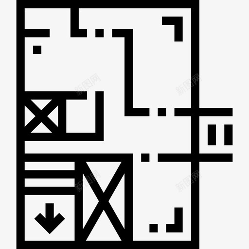 房屋平面图建筑44直线图标svg_新图网 https://ixintu.com 建筑44 房屋平面图 直线