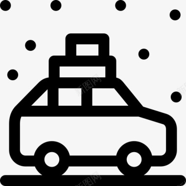汽车冬季旅行16直线图标图标