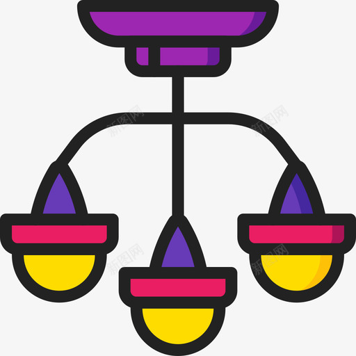 吊灯照明5线性颜色图标svg_新图网 https://ixintu.com 吊灯 照明 线性 颜色