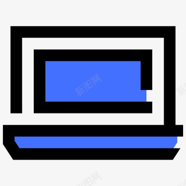 笔记本电脑商务407蓝色图标图标