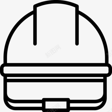 安全帽建筑工人线性图标图标