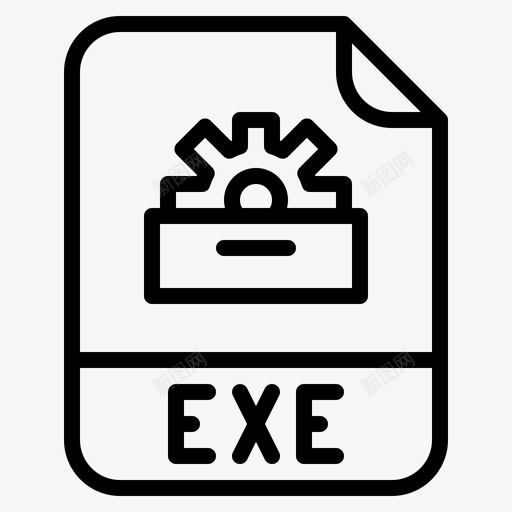 Exe文件扩展名2大纲图标svg_新图网 https://ixintu.com Exe 大纲 扩展名 文件