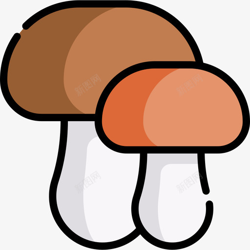 蘑菇野生动物41线形颜色图标svg_新图网 https://ixintu.com 线形颜色 蘑菇 野生动物41