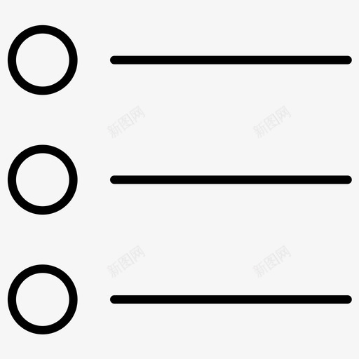 菜单项目符号列表设置图标svg_新图网 https://ixintu.com 列表 用户界面 符号 粗体 线条 菜单 设置 通用 项目