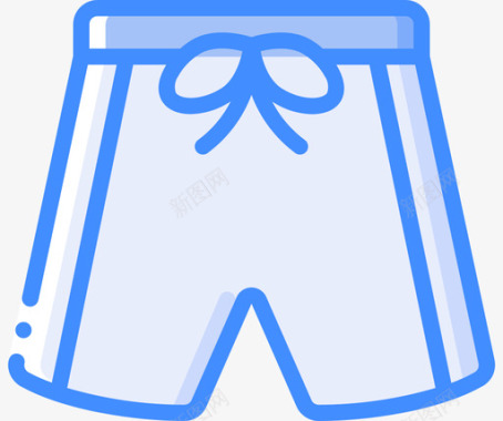 短裤时装和服装蓝色图标图标
