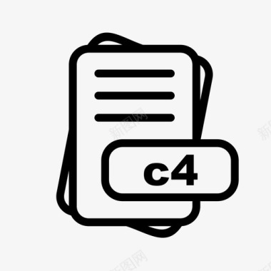 c4文件扩展名文件格式文件类型集合图标包图标