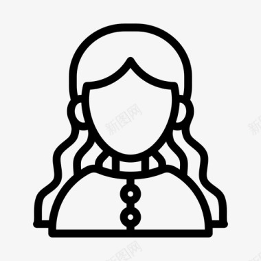 女孩化身卷发图标图标