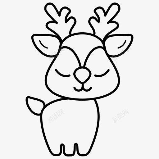 小鹿婴儿卡通图标svg_新图网 https://ixintu.com 人物 卡通 婴儿 小鹿 玩具 设计 驯鹿