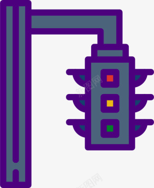 交通灯城市第二卷线性颜色图标图标