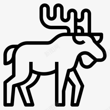驼鹿动物鹿图标图标