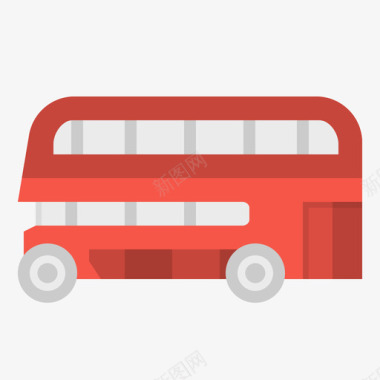 双层巴士公共交通16扁平图标图标