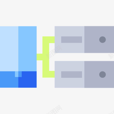 连接数据库和服务器13扁平图标图标