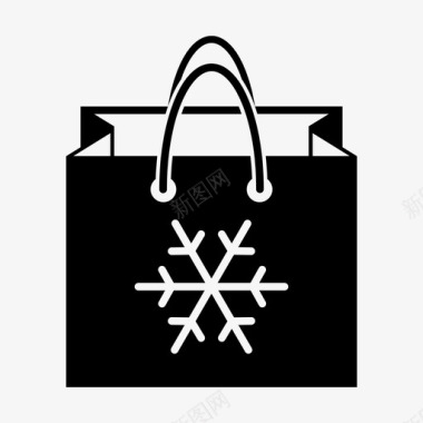 购物袋圣诞节礼物图标图标