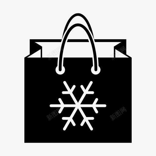 购物袋圣诞节礼物图标svg_新图网 https://ixintu.com 冬天 圣诞节 礼物 购物袋