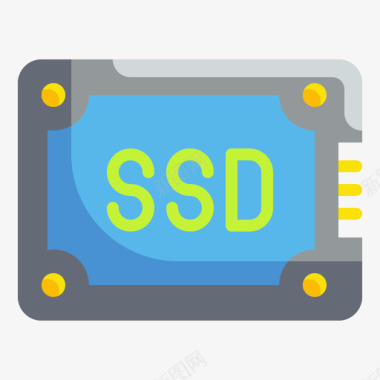 Ssd驱动器计算机硬件25扁平图标图标